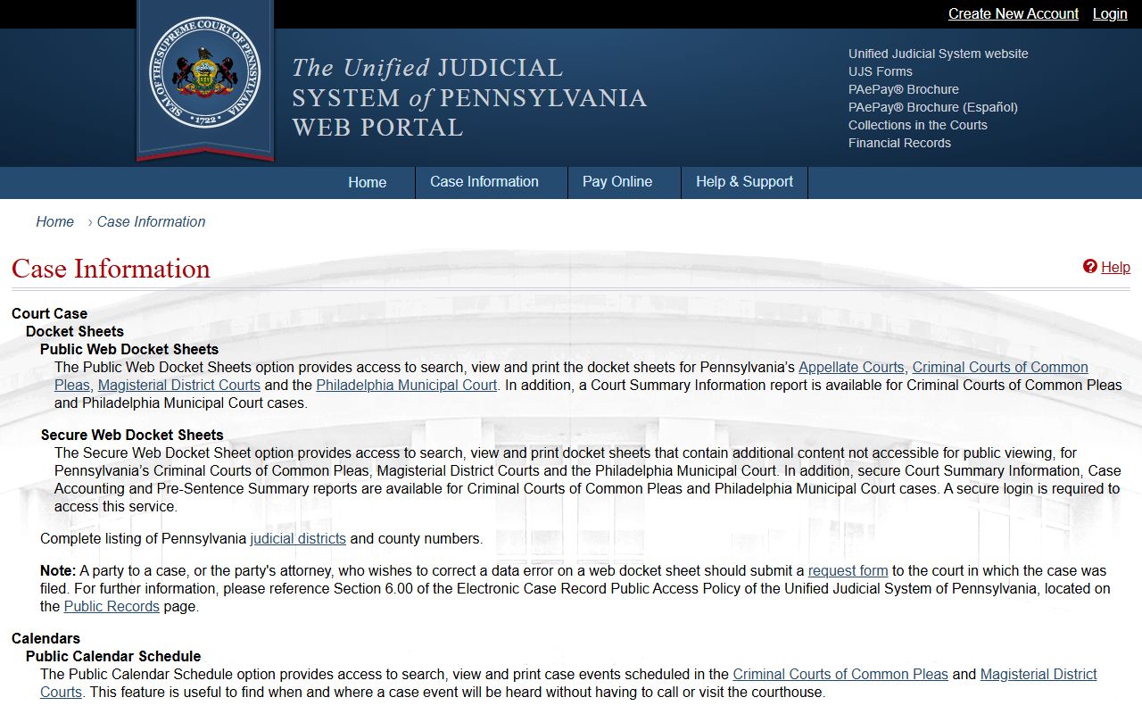 Fayette County court records UJS case information