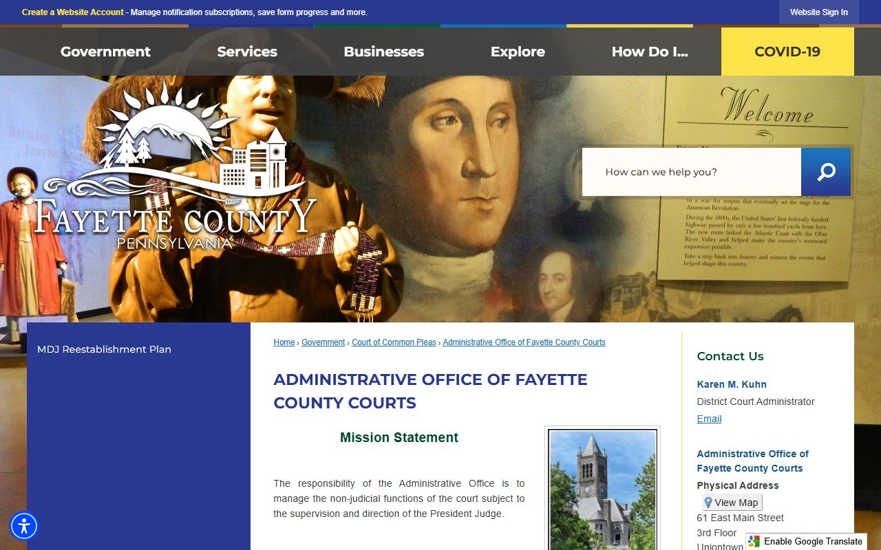 Fayette County Court Administration page